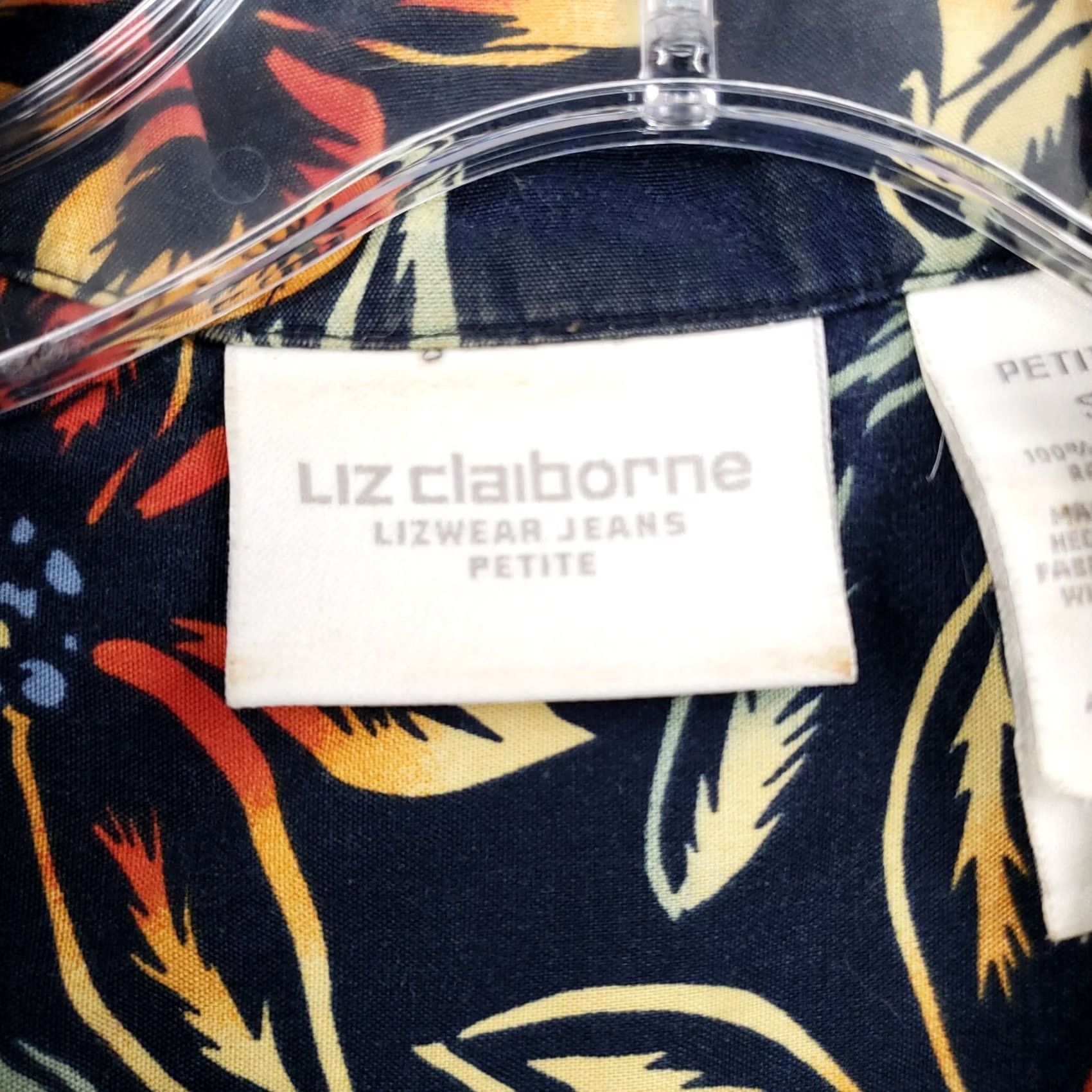 Liz Claiborne Liz Claiborne Shirt Womens PS Petite Button-Up Blue Floral Sleeveless Rayon Top Size S / US 4 / IT 40 - 3 Thumbnail