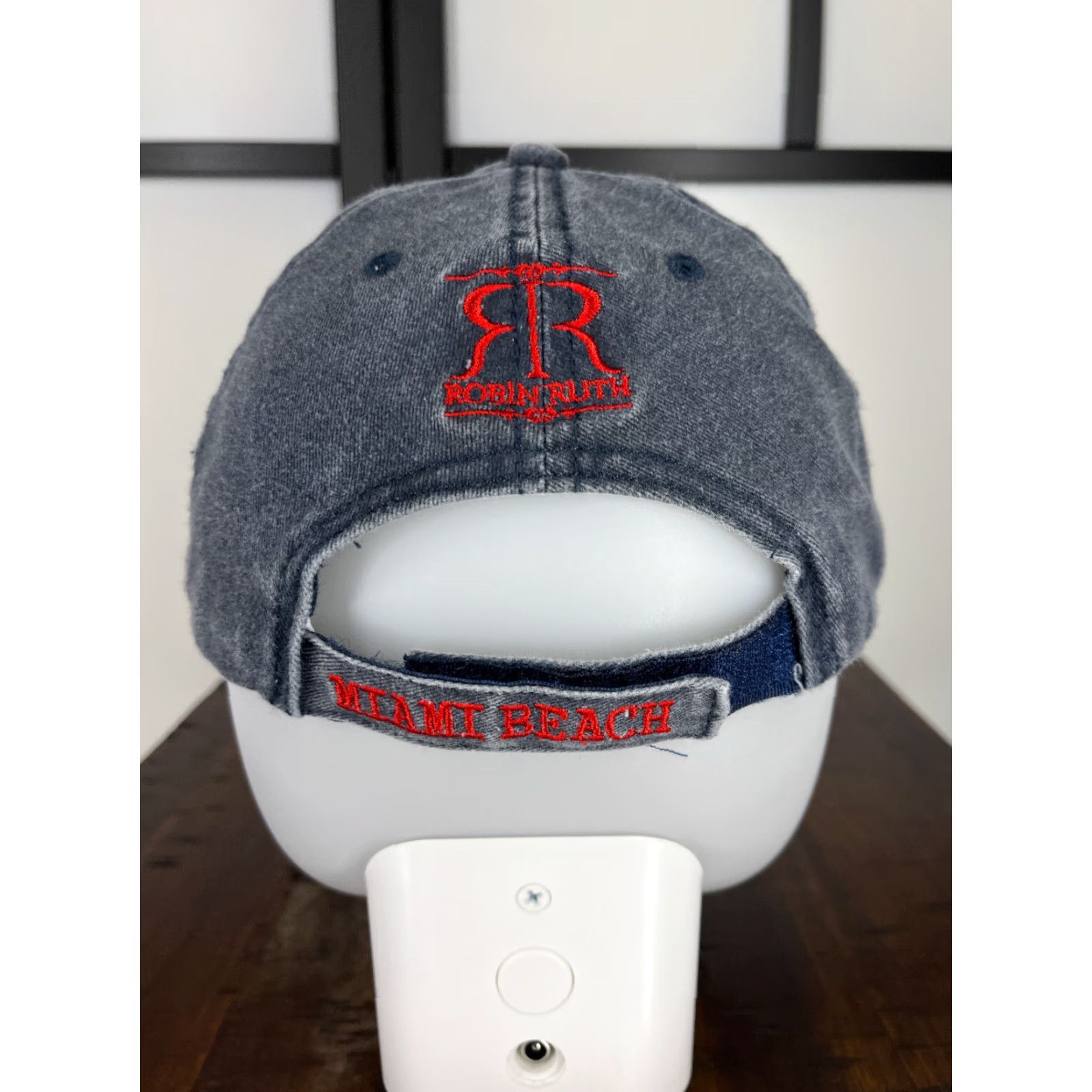 Vintage Miami Beach Original 1870 Hat Cap Strap Back One Size Adult Blue Red 100% Cotton Size ONE SIZE - 6 Thumbnail