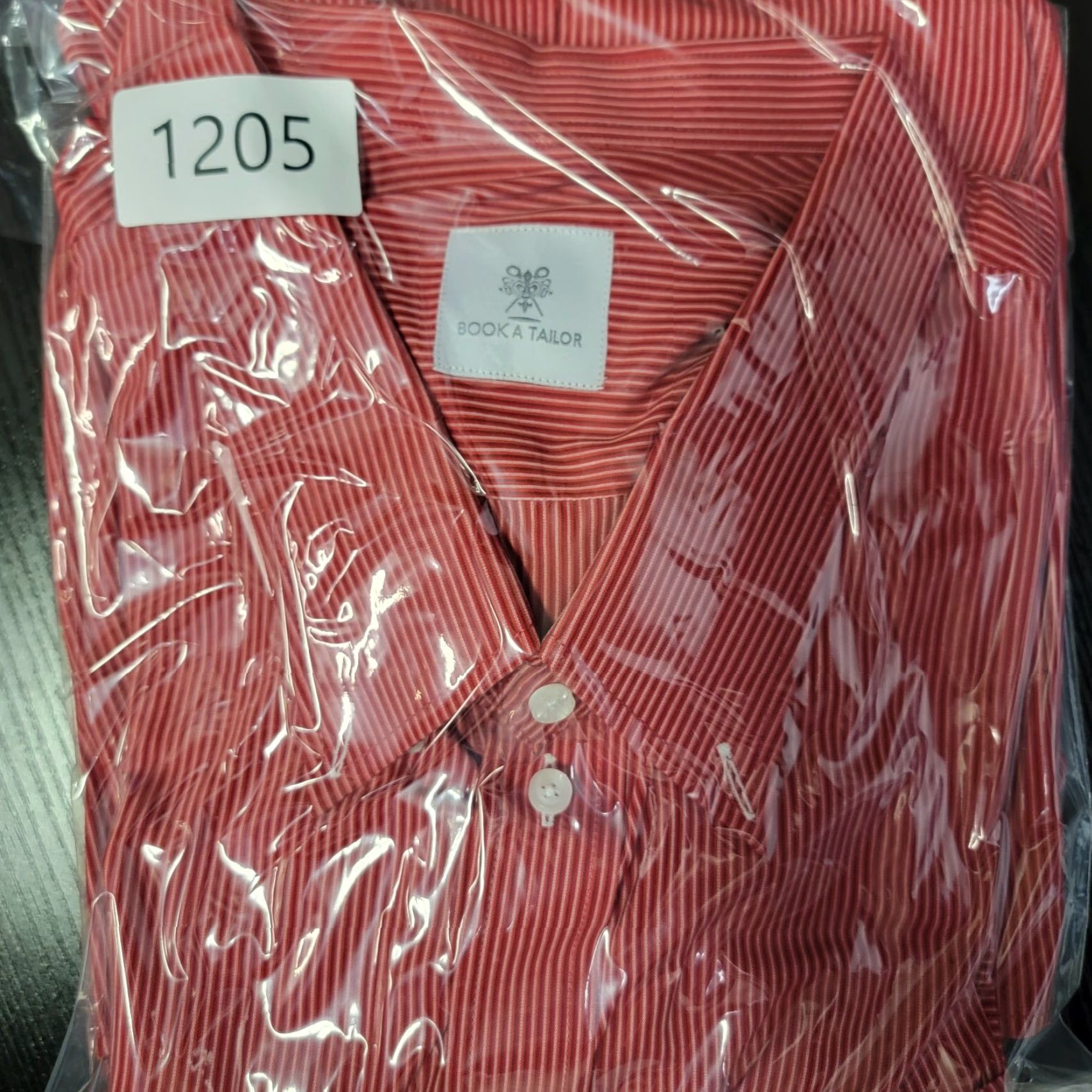 Vintage book a tailor Shirt Mens 2XL Dress Shirt Long Sleeve Button-Up Business Casual Red Cotton Striped Size US XXL / EU 58 / 5 - 8 Thumbnail