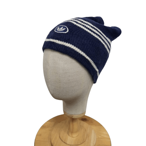 Adidas 💫 Vintage adidas trefoil logo 3 stripes pull on beanie hat Size ONE SIZE - 1 Thumbnail