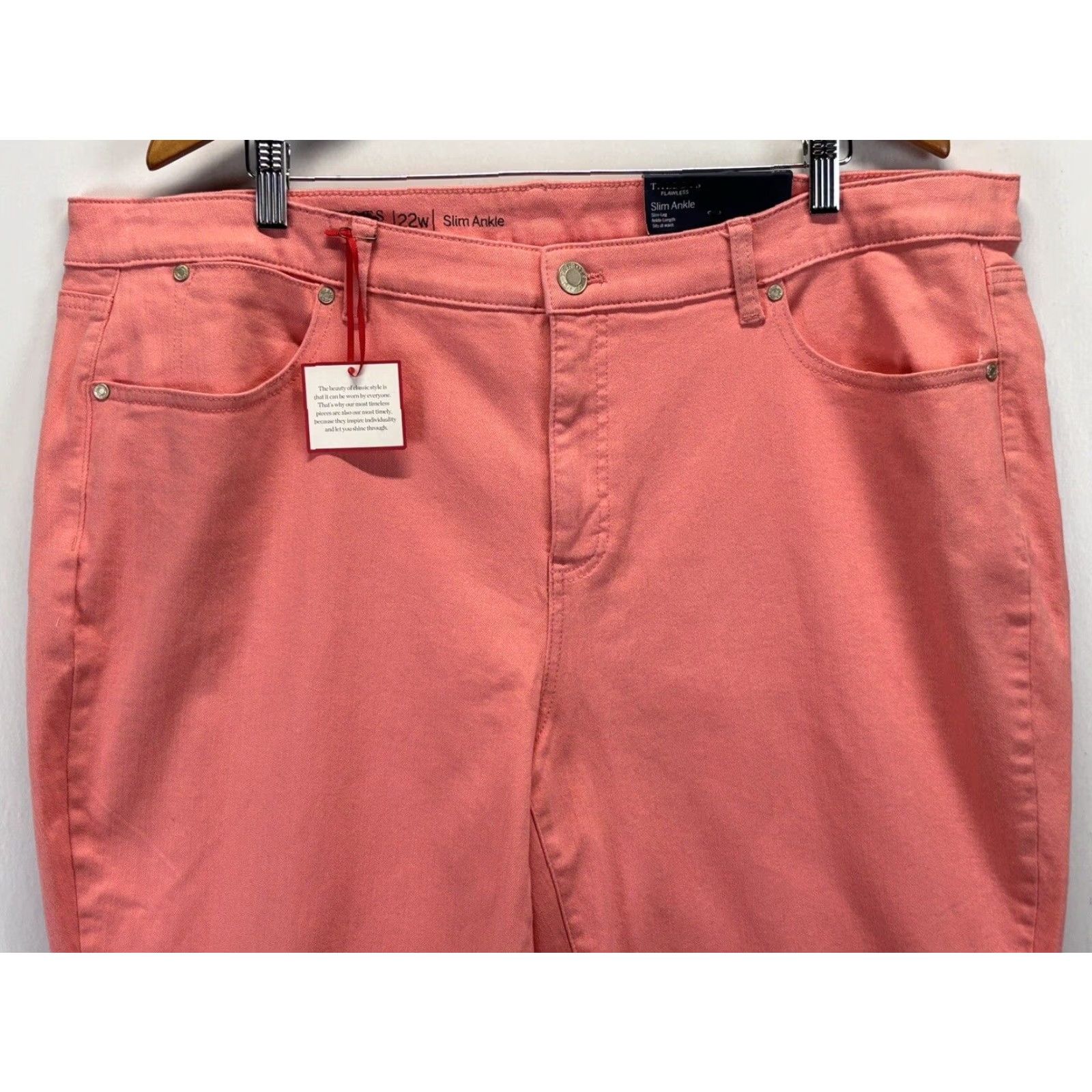 Talbots VINTAGE? No. Talbots Flawless Slim Ankle Jeans Women 22W Pink Plus Size Casual Pants 22W Womens Size Pink Ankle Jeans Slimming 90s? (no) Size 40" / US 18 - 2 Thumbnail