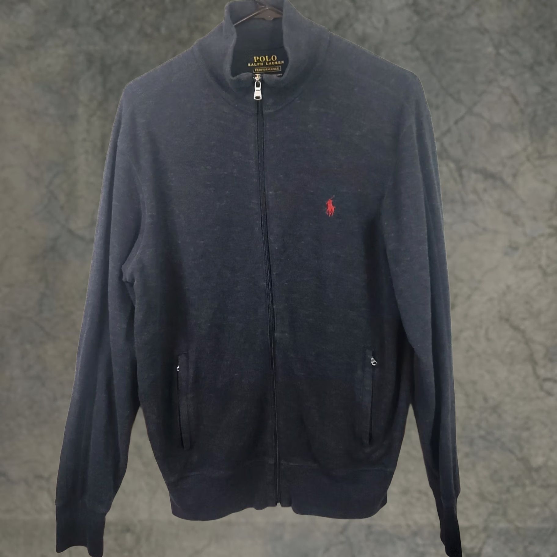 Polo Ralph Lauren Polo Ralph Lauren Jacket Performance Sweater Mens Size M Gray Full Zip Knit Mock Neck Embroidered Logo Zipper Regular Seasonal Casual Workwear 90s? Size US M / EU 48-50 / 2 - 1 Thumbnail