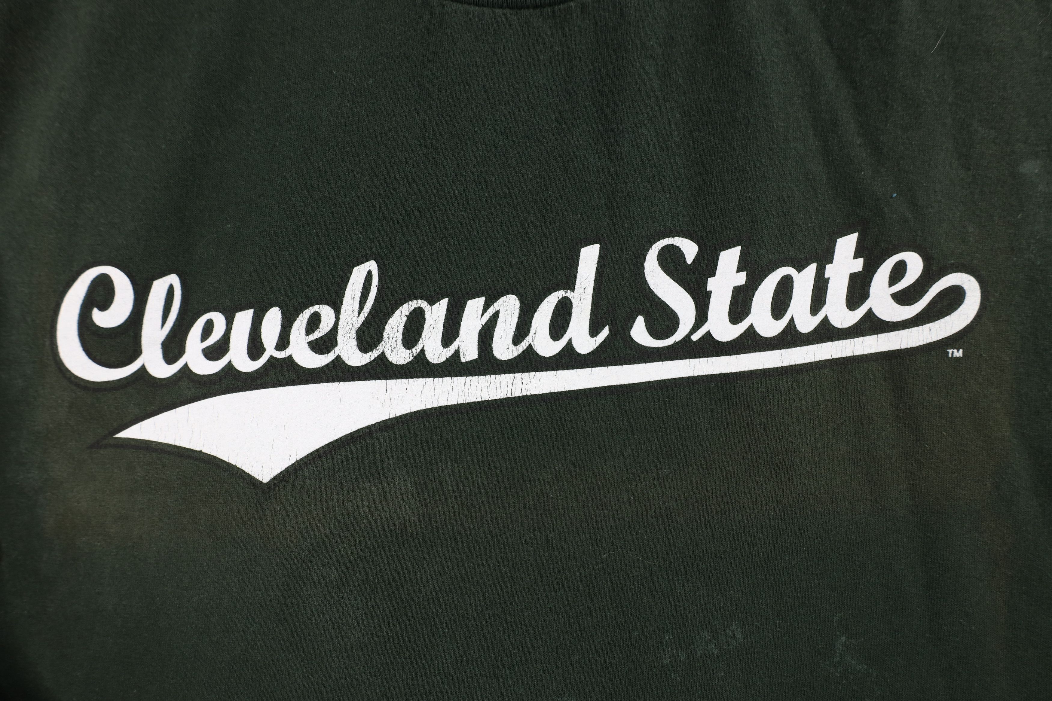 Vintage Vintage 90s Spell Cleveland State University T-Shirt Green Size US XL / EU 56 / 4 - 4 Thumbnail