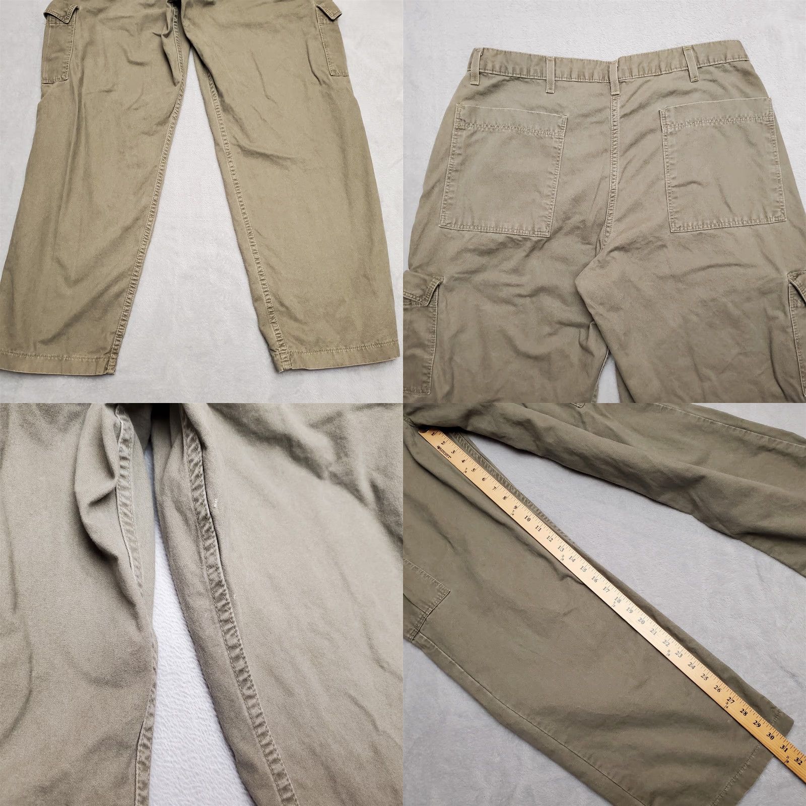 Vintage VINTAGE Britannia Cargo Pants Men 36x32 Green Cargo Cotton Utility Flat Front Pants Mens Green 90s? Size US 36 / EU 52 - 8 Thumbnail