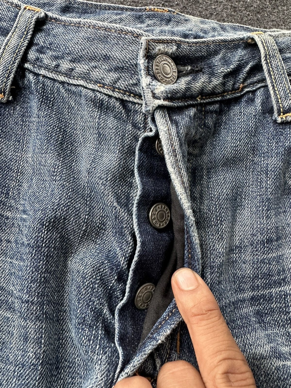 Japanese Brand Vintage Bartack Work Punk Denim W32 D257 Size US 32 / EU 48 - 14 Thumbnail