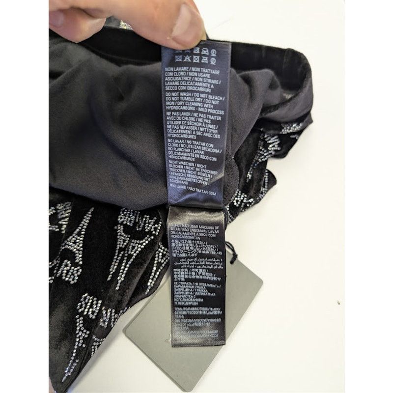 Balenciaga o1rshd1 Eiffel Tower Strass Velvet Elastic Pants in Black Size 30" / US 8 / IT 44 - 19 Thumbnail