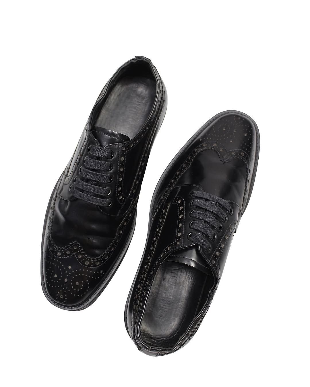 Prada 2010S PRADA BLACK PLATFORM BROGUE SHOES Size US 7 / EU 40 - 5 Thumbnail