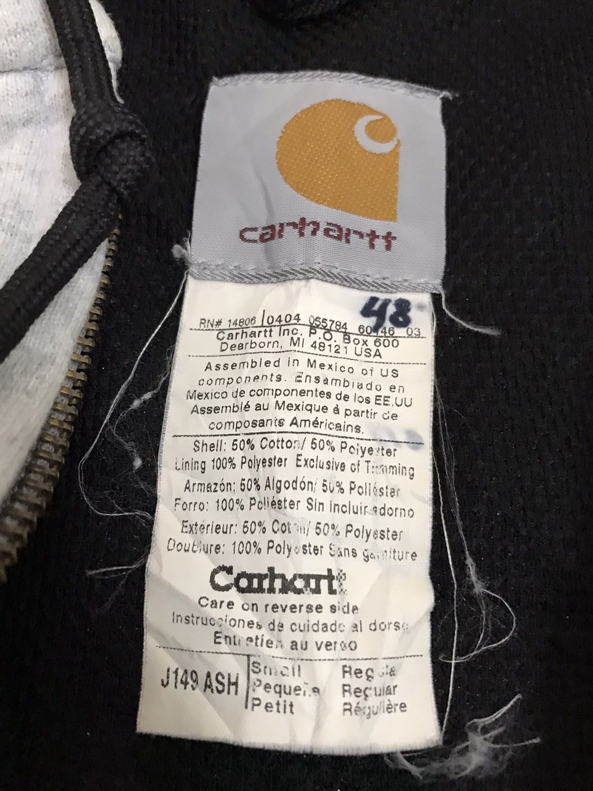 Carhartt × Vintage RARE Vintage Carhartt Zip Up Hoodie Made in USA Size US S / EU 44-46 / 1 - 10 Thumbnail