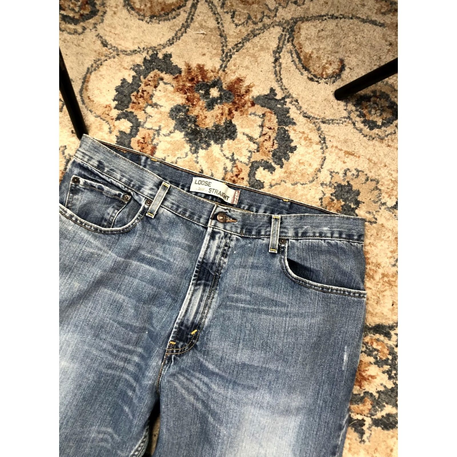 Levi's Levi'S 569 Jeans Mens 38x34 Blue Medium Wash Denim Loose Straight Casual Pants Size US 38 / EU 54 - 5 Thumbnail