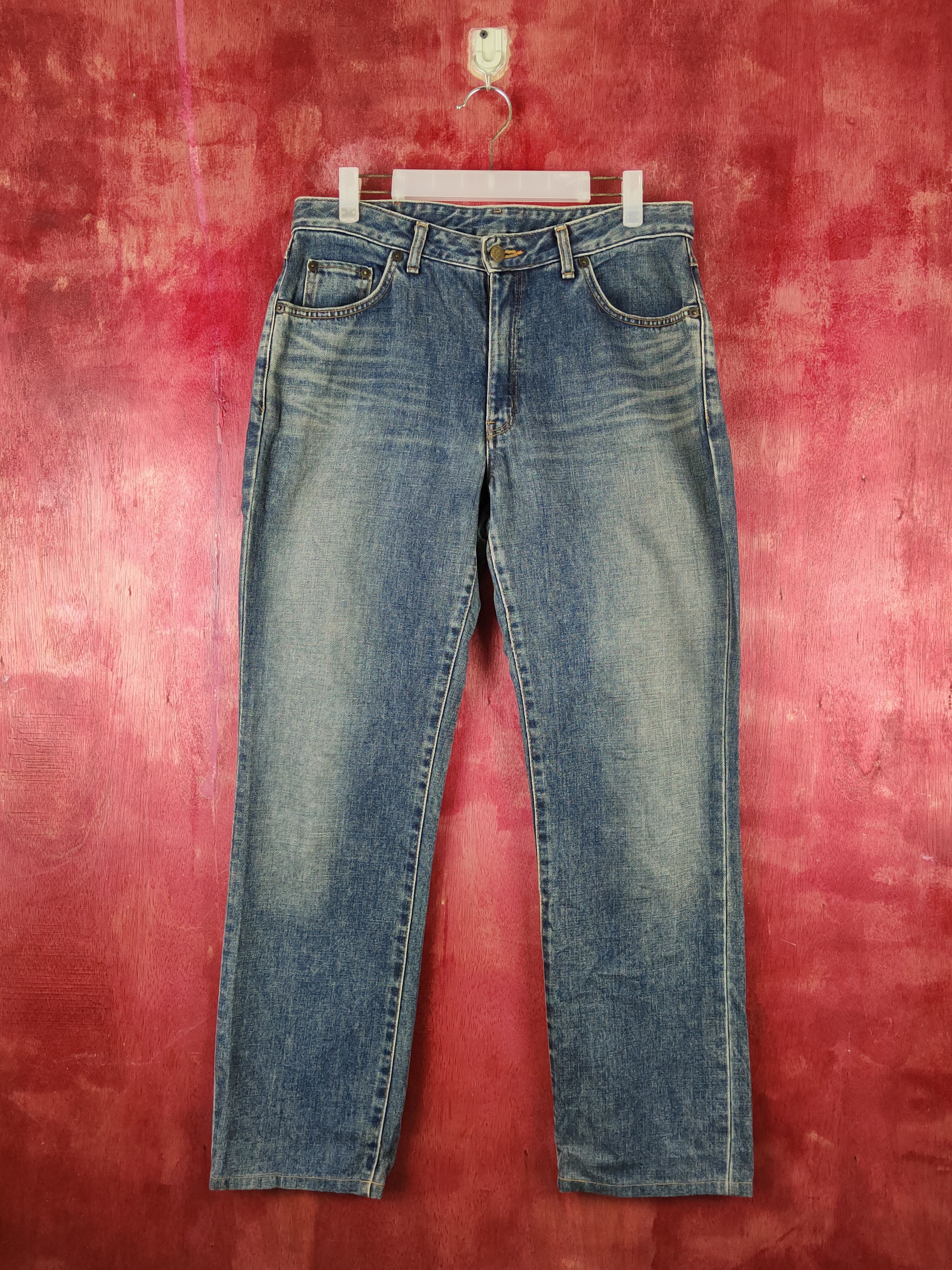 image of Distressed Denim x Edwin Something-Edwin Blue Faded Distressed Ripped Jeans S2250 in Dark Blue Deni