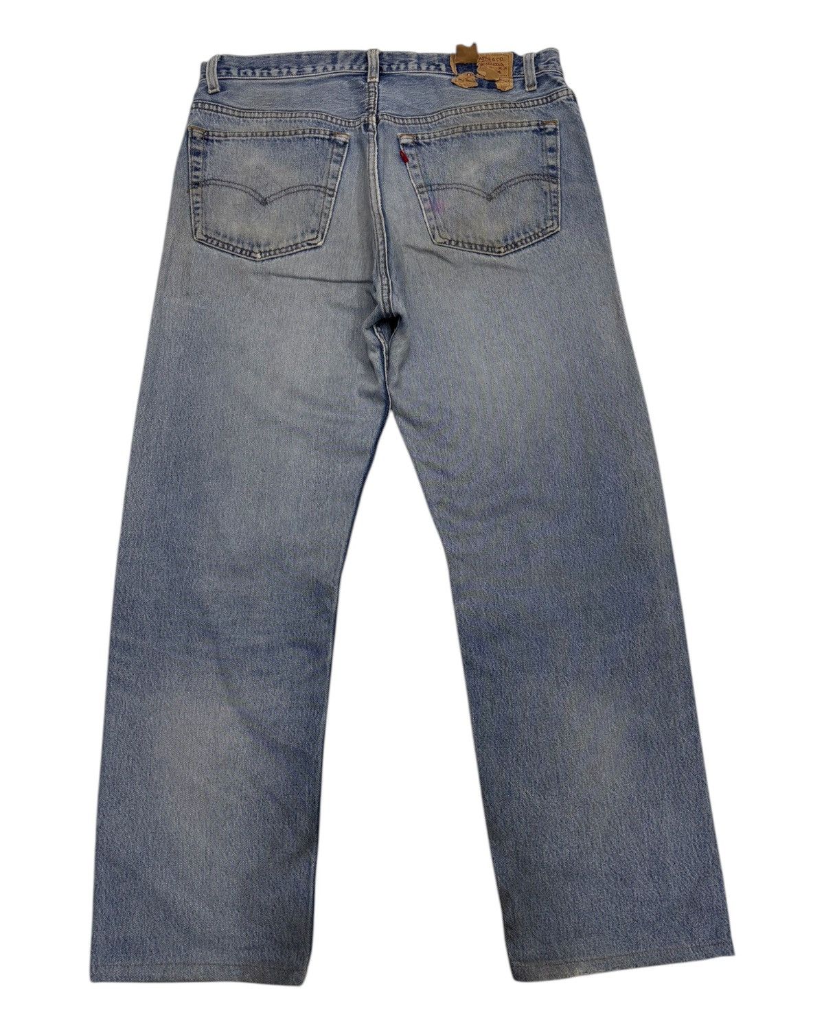 Levi's VINTAGE LEVIS 501 BUTTON 522 THRASHED DISTRESSED DENIM JEAN Size US 36 / EU 52 - 2 Thumbnail