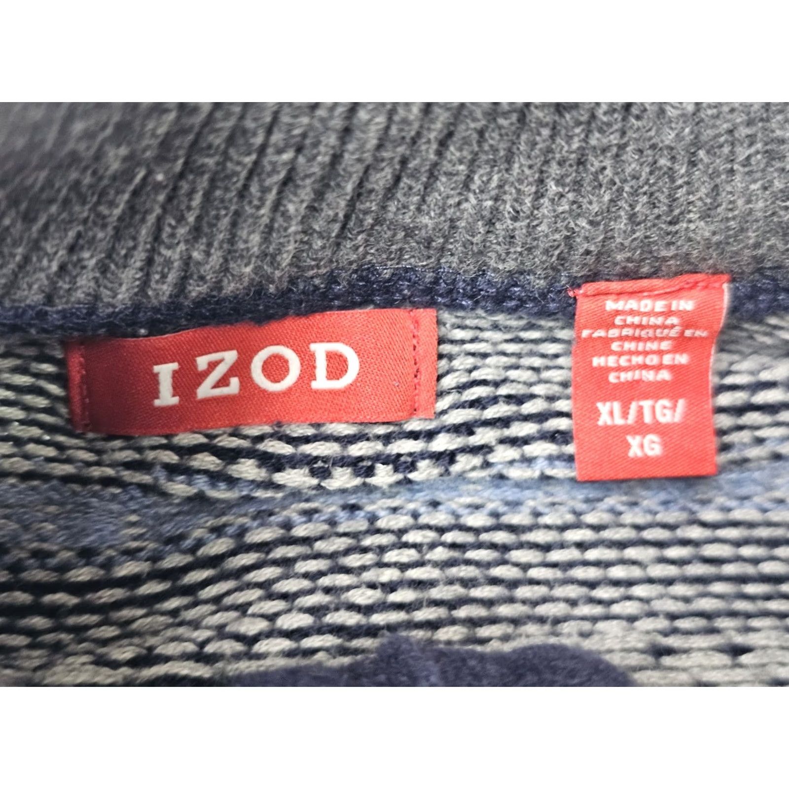 Izod VINTAGE IZOD 1/4 Zip Fair Isle Nordic Jacquard Knit Sweater Men XL Blue Size US XL / EU 56 / 4 - 3 Thumbnail