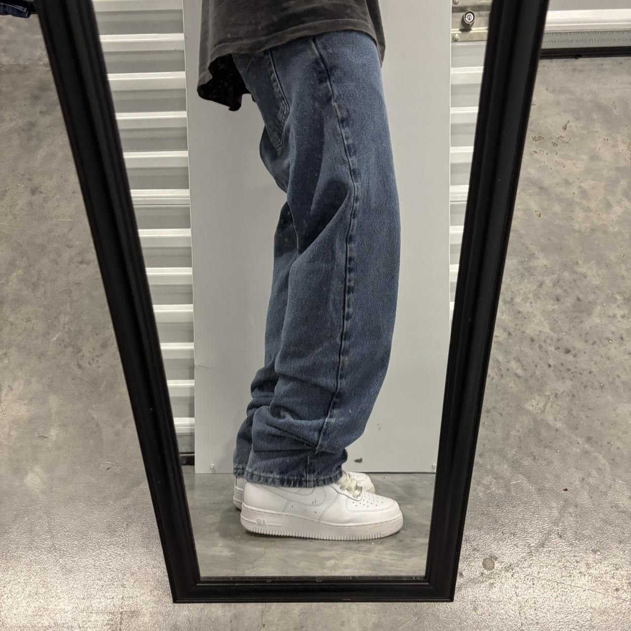 Japanese Brand × Vintage Crazy Vintage Y2K/2000s Grunge Dark Blue Wash Essential Denim Jeans! Size US 32 / EU 48 - 2 Thumbnail