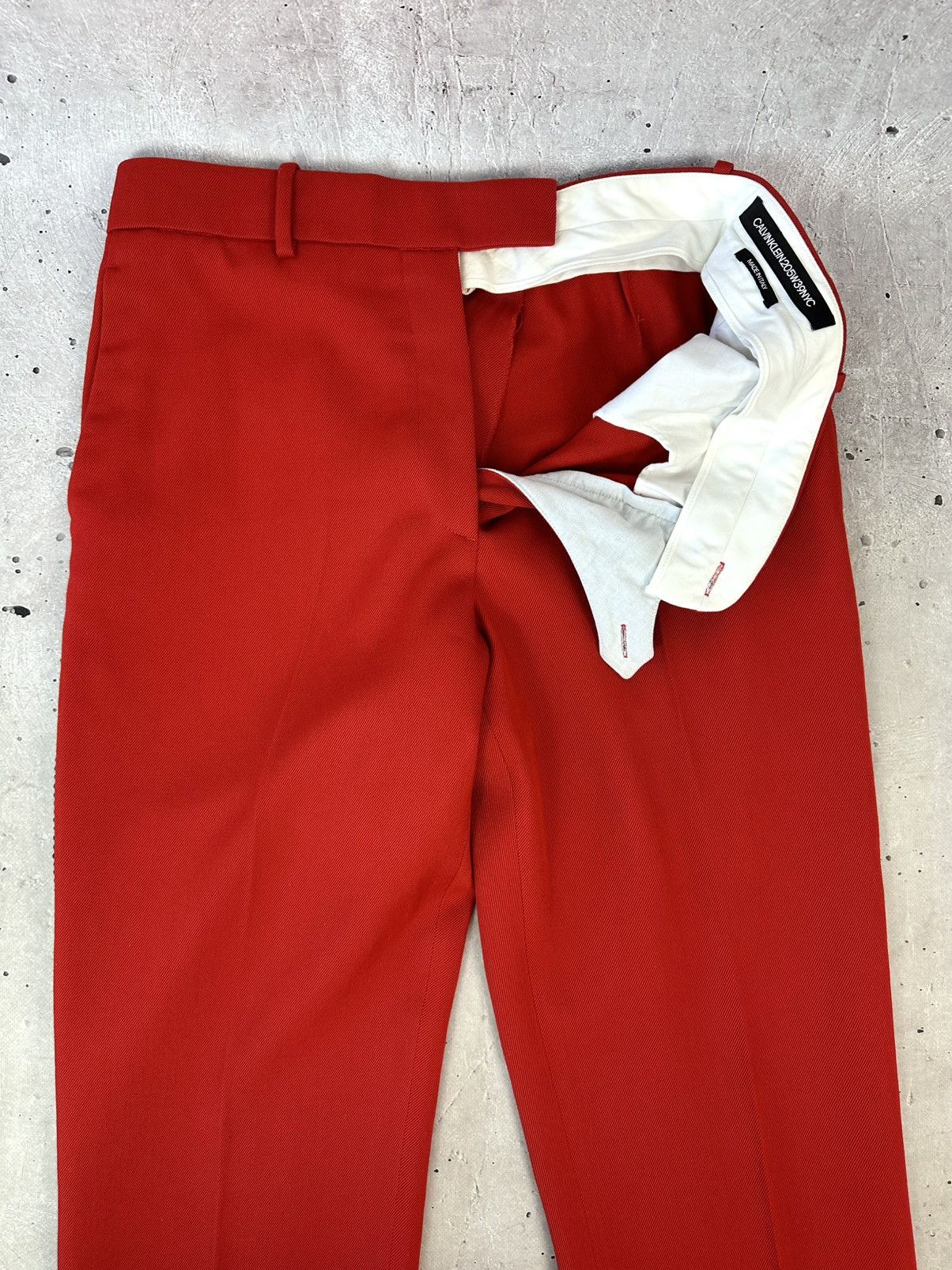 Calvin Klein 205W39NYC Calvin Klein 205W39NYC Wool Twill Red Women’s Trousers Size 34" / US 12 / IT 48 - 8 Thumbnail