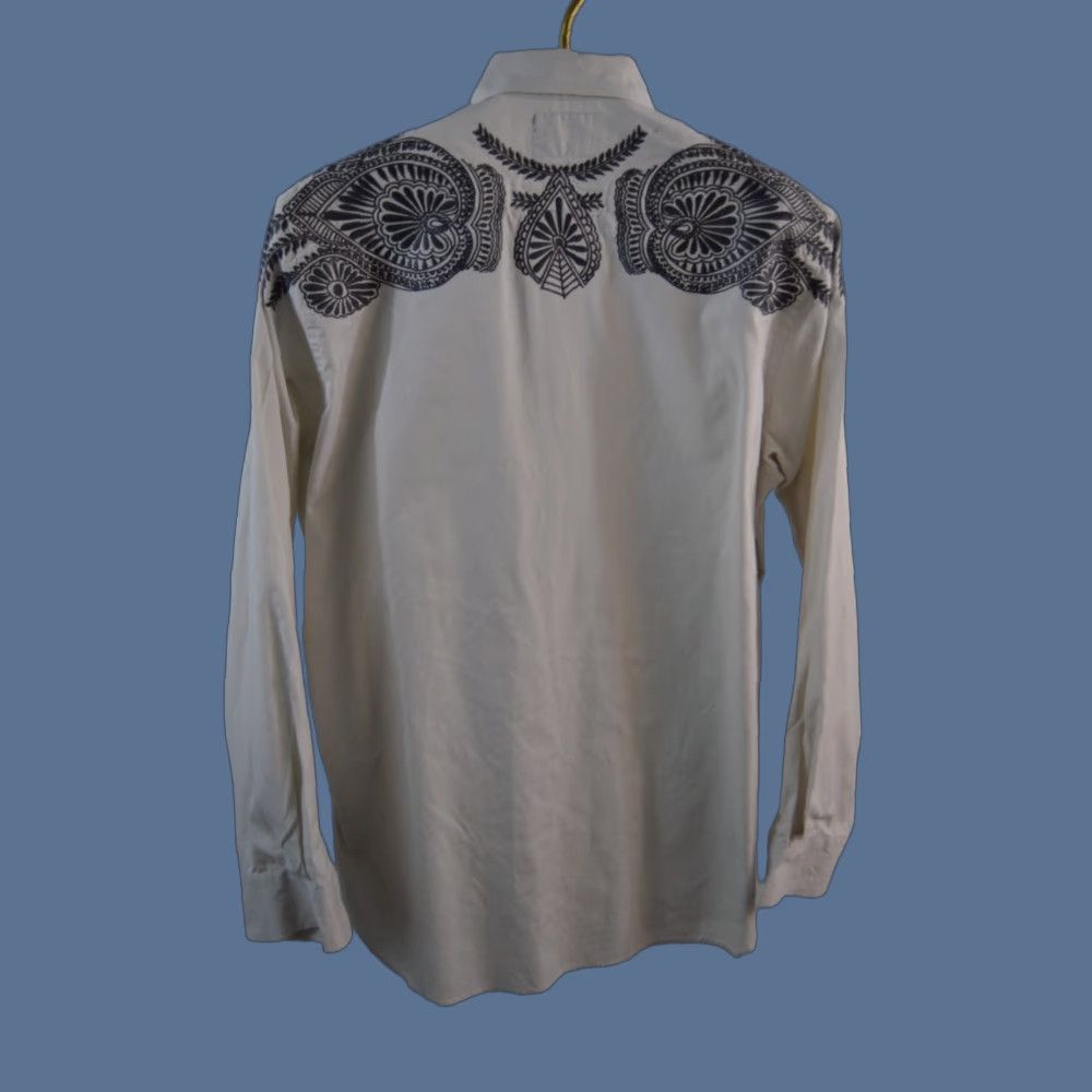 Lucky Brand LUCKY BRAND Dungarees Western Shirt Long Sleeve Button-Up - Men’s Large Ivory White - Button-Down Collar, Solid, 100% Cotton, Western Theme Size US L / EU 52-54 / 3 - 1 Thumbnail