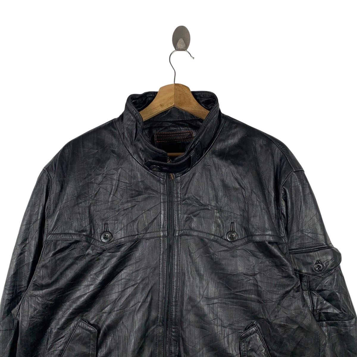Balmain BALMAIN Paris Luxury Fashion Designer Leather Bomber Jacket Size US XL / EU 56 / 4 - 4 Thumbnail