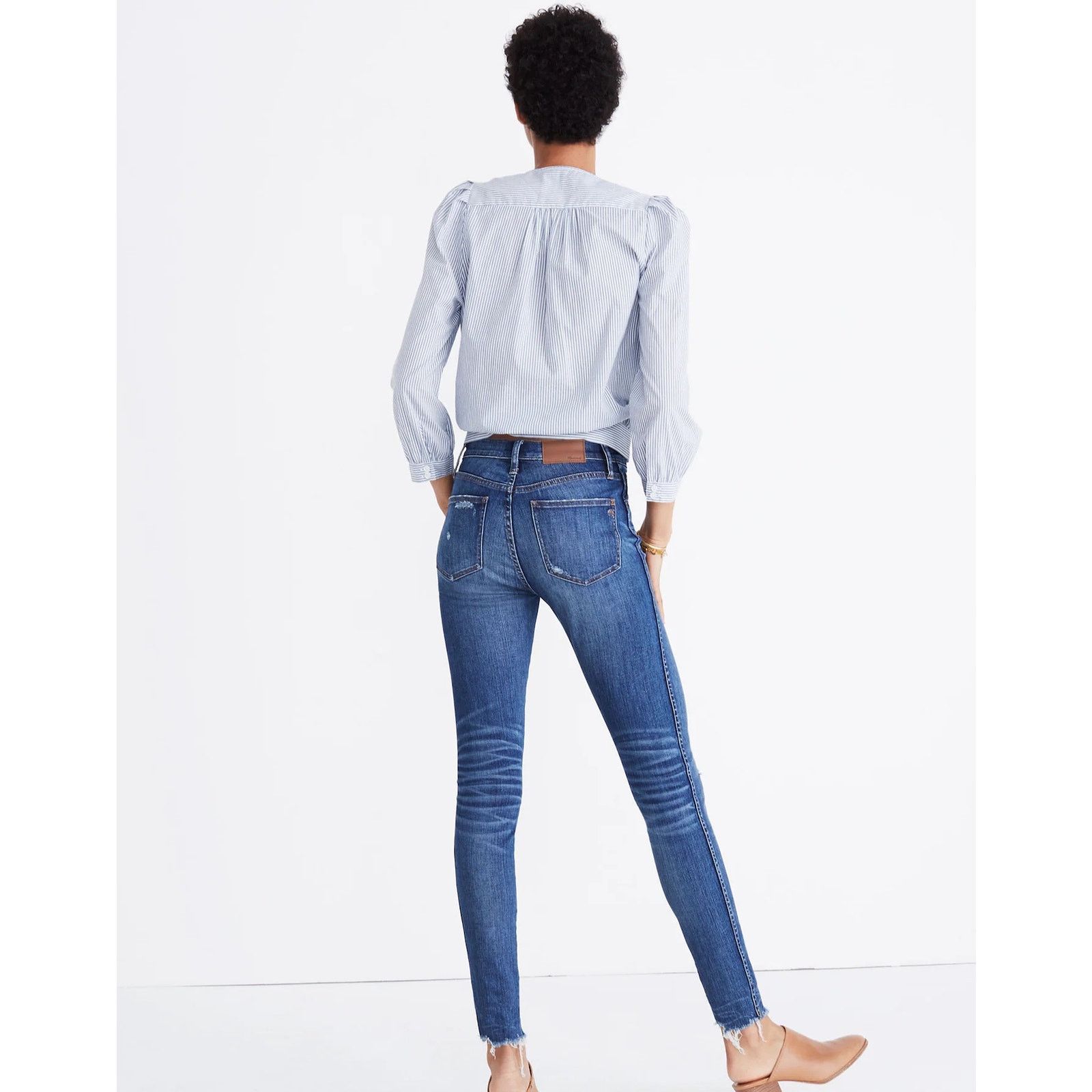 Madewell Madewell Wrap Top in Indigo Stripe Blouse Size XL Size XL / US 12-14 / IT 48-50 - 3 Thumbnail