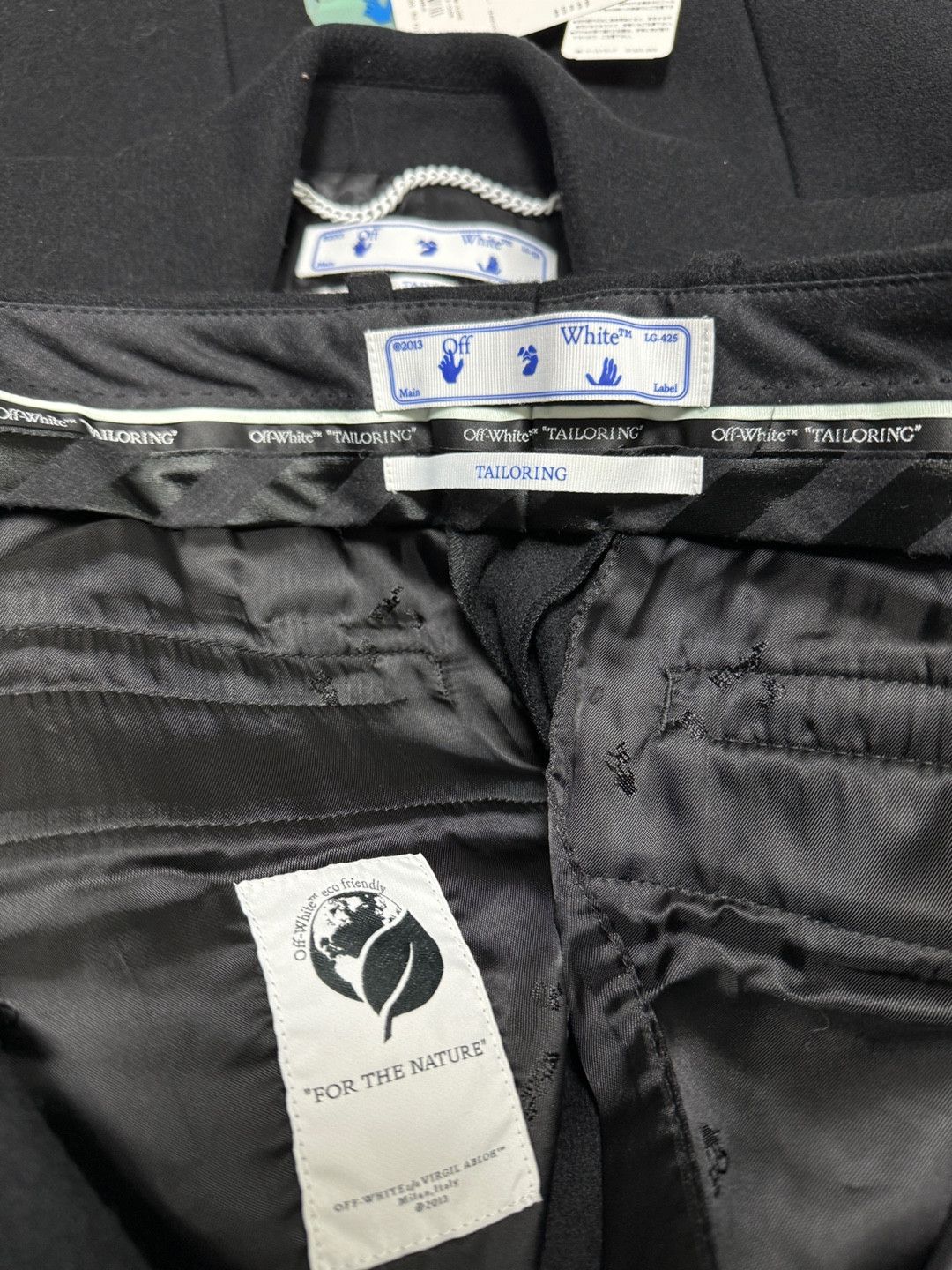 Off-White TAILORING Suit Double-Breasted Blazer + Pants Wool Set up Size 46L - 13 Thumbnail