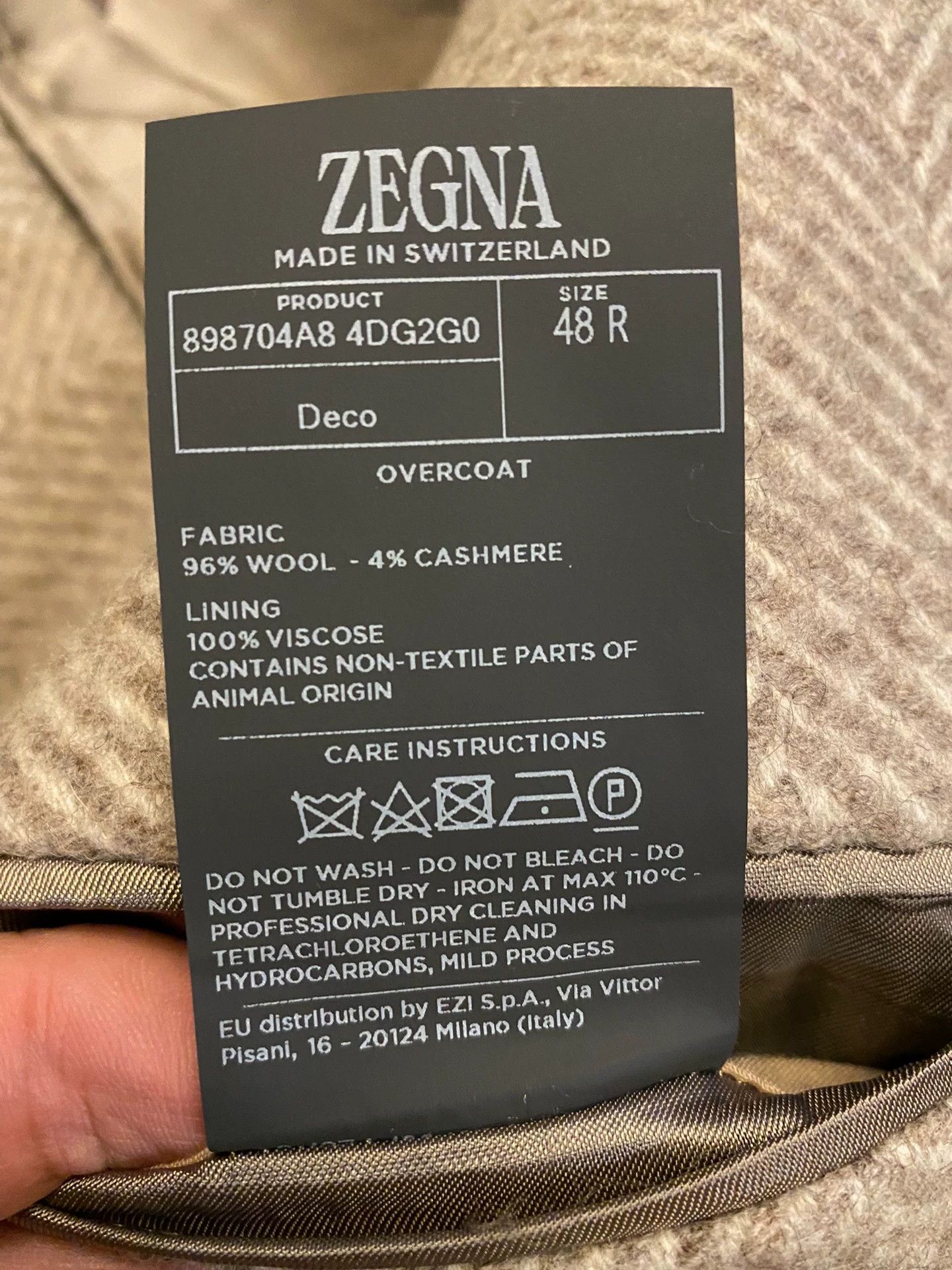 Ermenegildo Zegna ZEGNA NWOT Swiss Made Cashmere Wool Coat Authentic Size US M / EU 48-50 / 2 - 7 Thumbnail