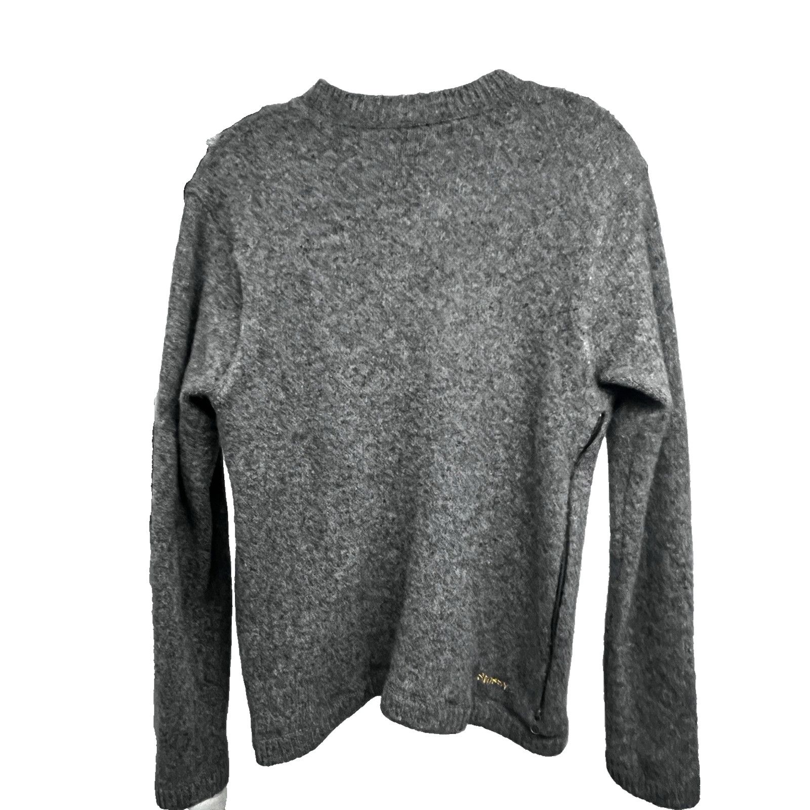 Stussy STUSSY Gray Lambs Wool Mesh Lined Sweater Small Side Zips Size S / US 4 / IT 40 - 2 Thumbnail
