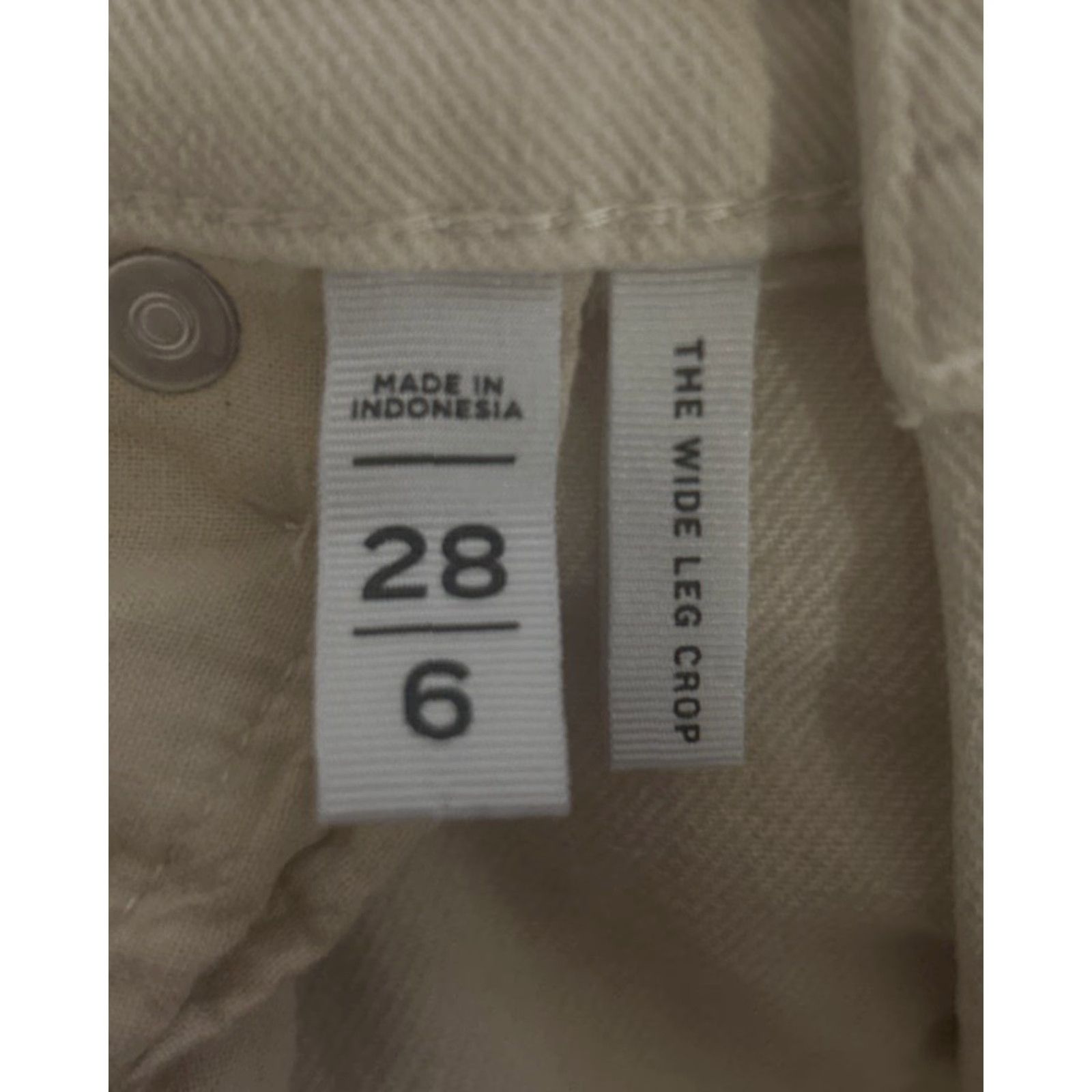 Loft LOFT Ivory Cropped Wide Leg Jeans 29-30" Waist 26" Inseam High Rise 11" Rise Stretch 5-Pocket Womens Size 6 Denim Pants Size 28" / US 6 / IT 42 - 5 Thumbnail