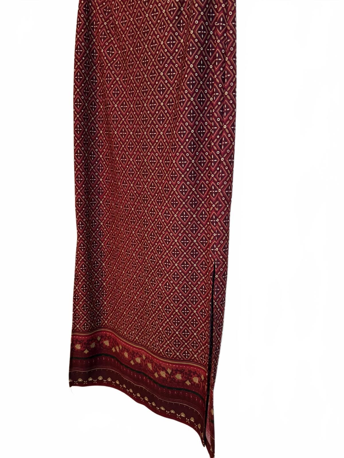 Designer Stylish Rikki J. Maxi Skirt - Small, Burgundy Pattern Size 26" / US 2 / IT 38 - 5 Thumbnail