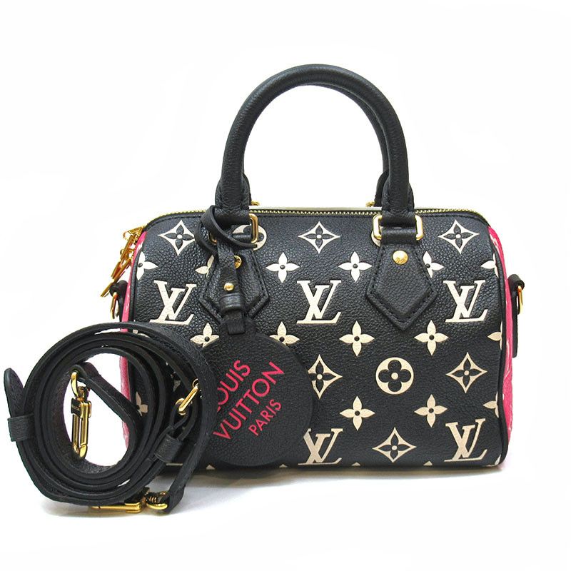 image of Louis Vuitton Speedy Bandouliere 20 Black White, Women's