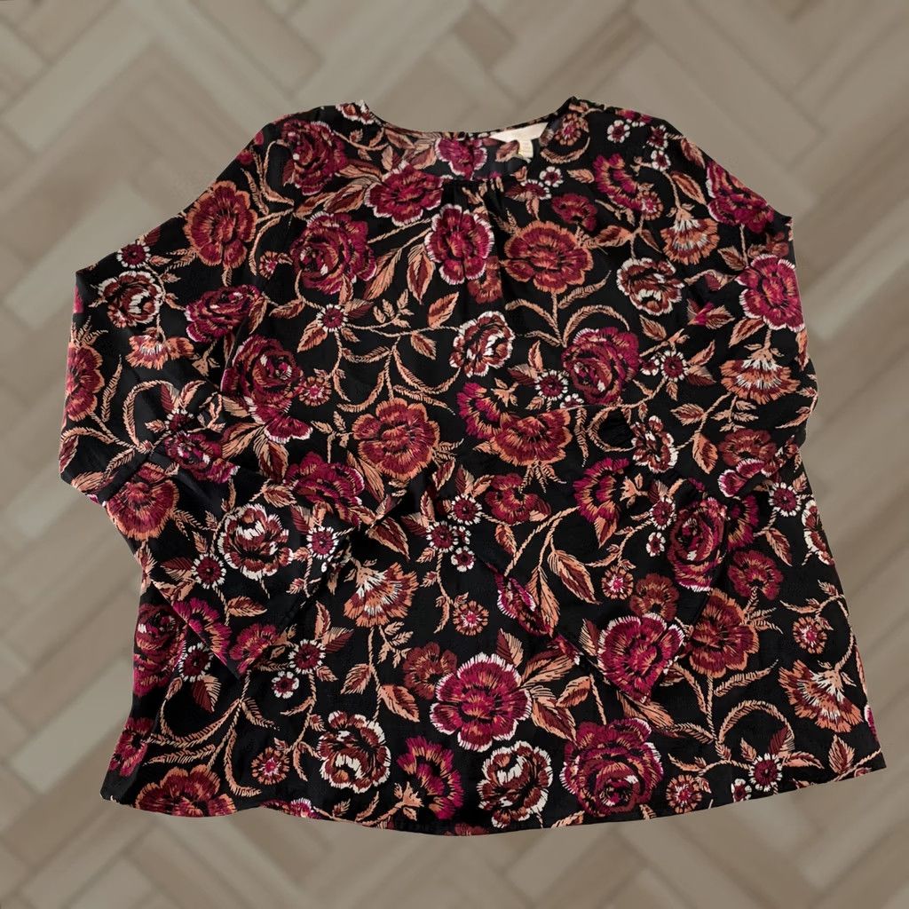 Bell A Glow Blouse Shirt Floral Black Pink Bell Sleeve Maternity L Womens Size L / US 10 / IT 46 - 1 Thumbnail
