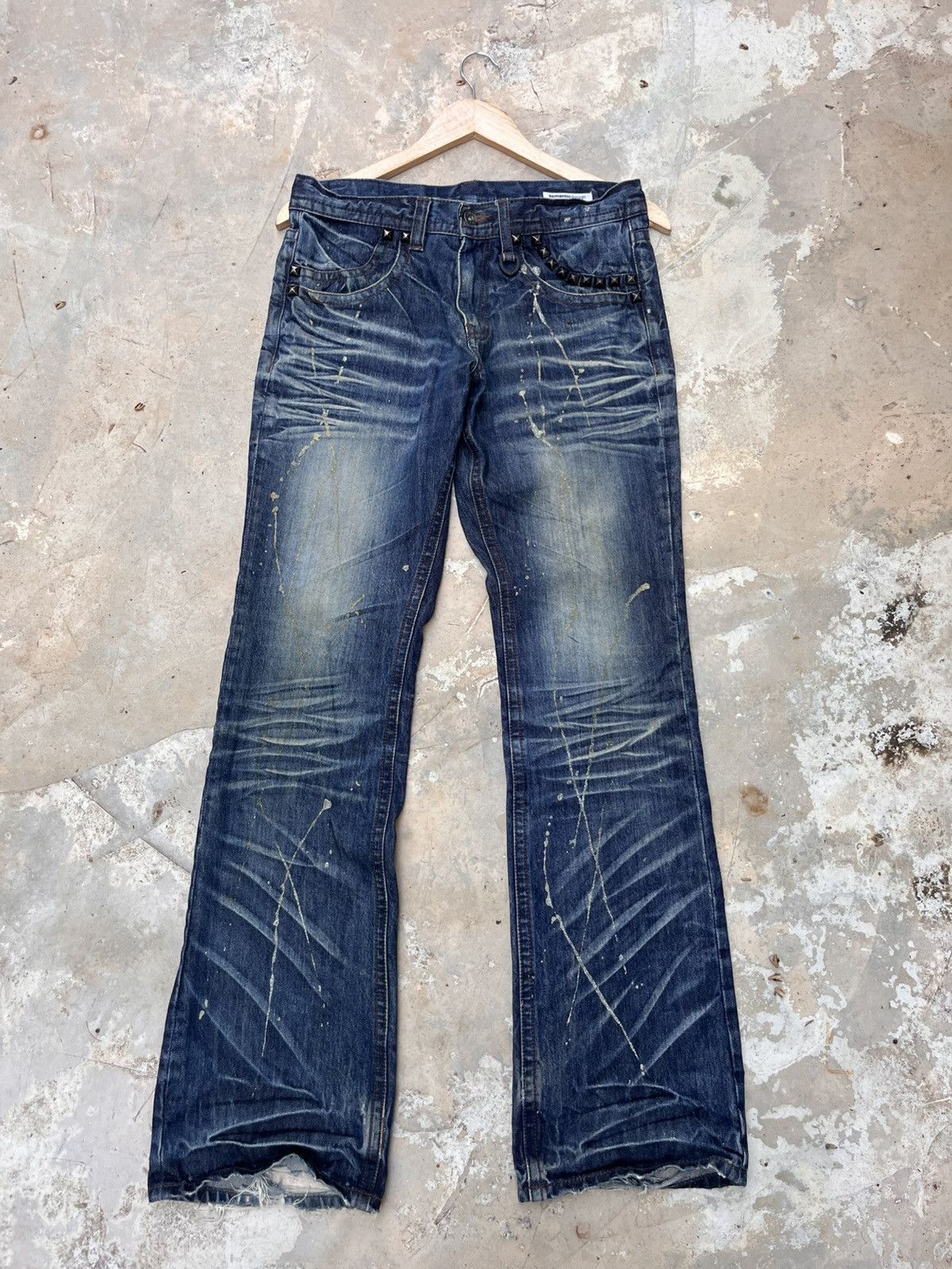 Japanese Brand 💥Semantic Design Skull Distressed Jeans Size US 31 - 10 Thumbnail