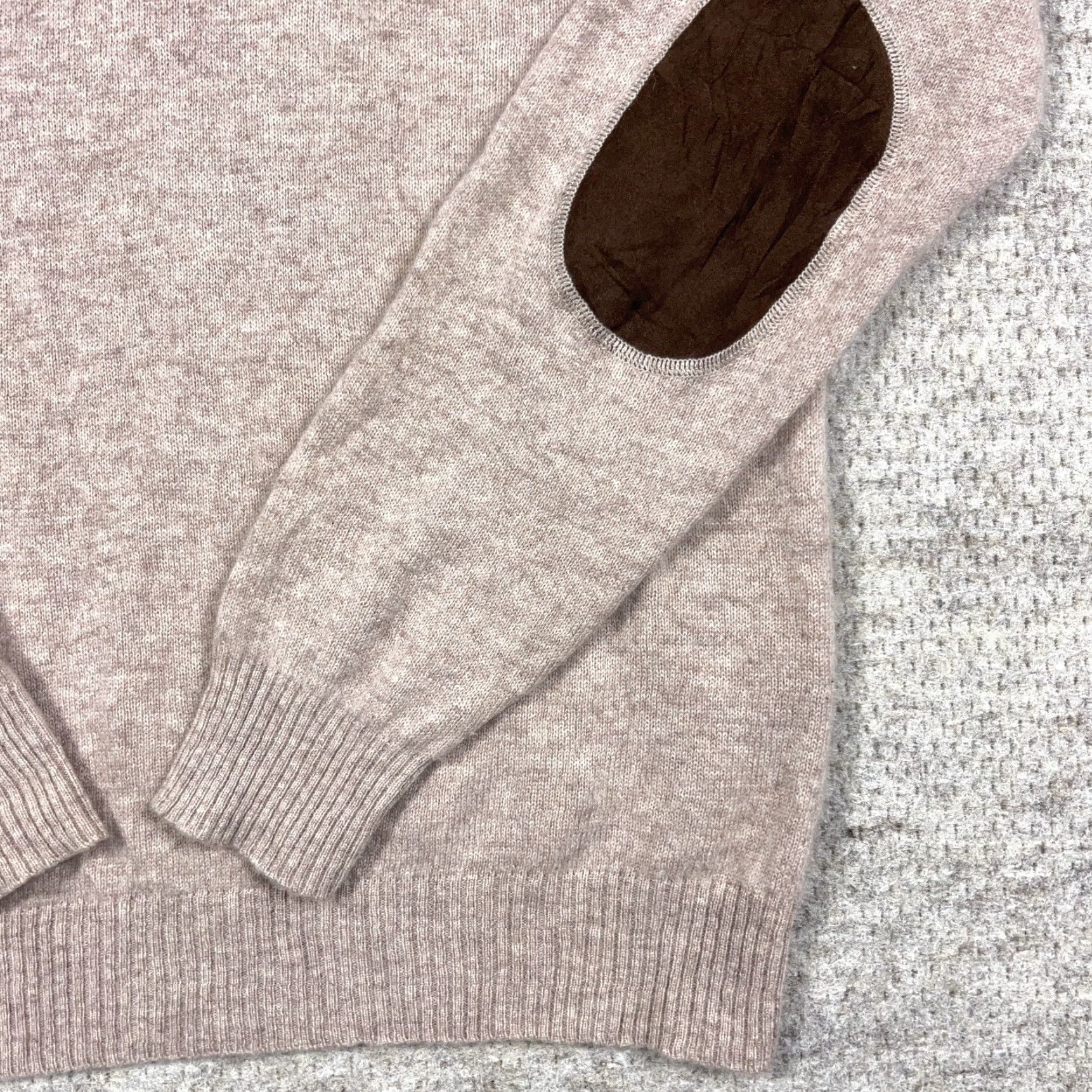 Vintage Alan Flusser Cashmere Sweater Men M Tan Brown Pullover Mock Neck Durable Knit Logo Zipper Casual Size US M / EU 48-50 / 2 - 5 Thumbnail