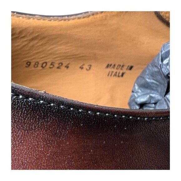 Antonio Maurizi Antonio Maurizi Mens Cognac Leather Round Toe Lace Up Derby Size US 10 / EU 43 - 11 Thumbnail