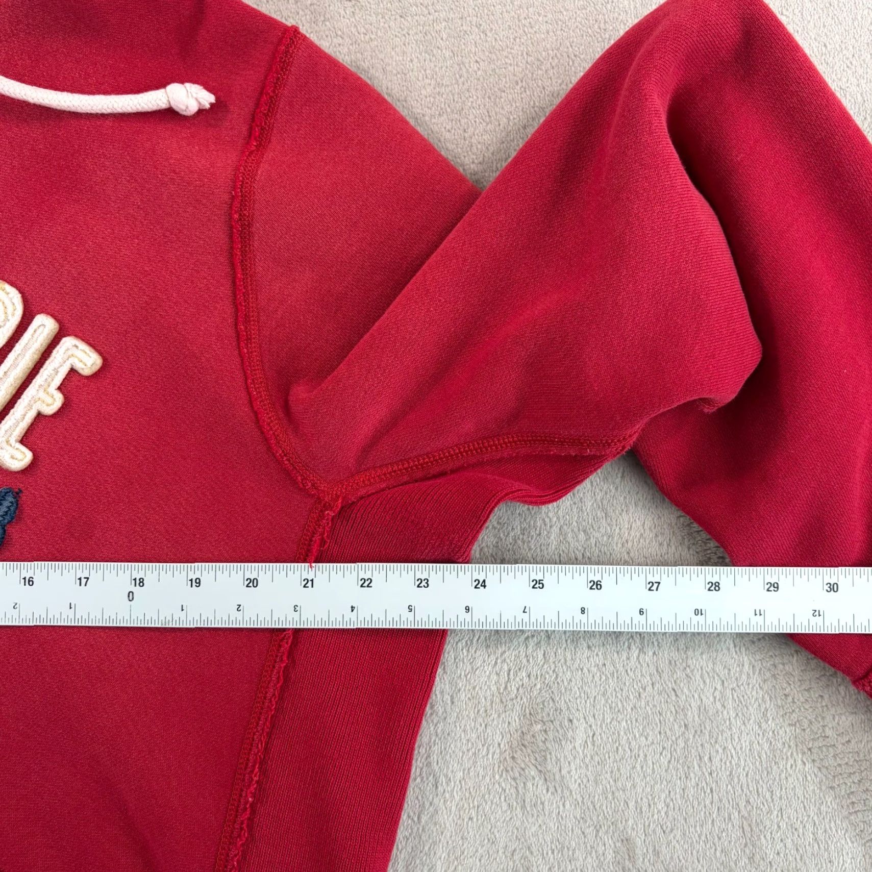 Abercrombie & Fitch VINTAGE Abercrombie & Fitch NY Waffle Hoodie Men L Red Solid Logo Embroidered Hooded Zip Pockets Heavyweight 90s Designer Pullover Size US L / EU 52-54 / 3 - 6 Thumbnail