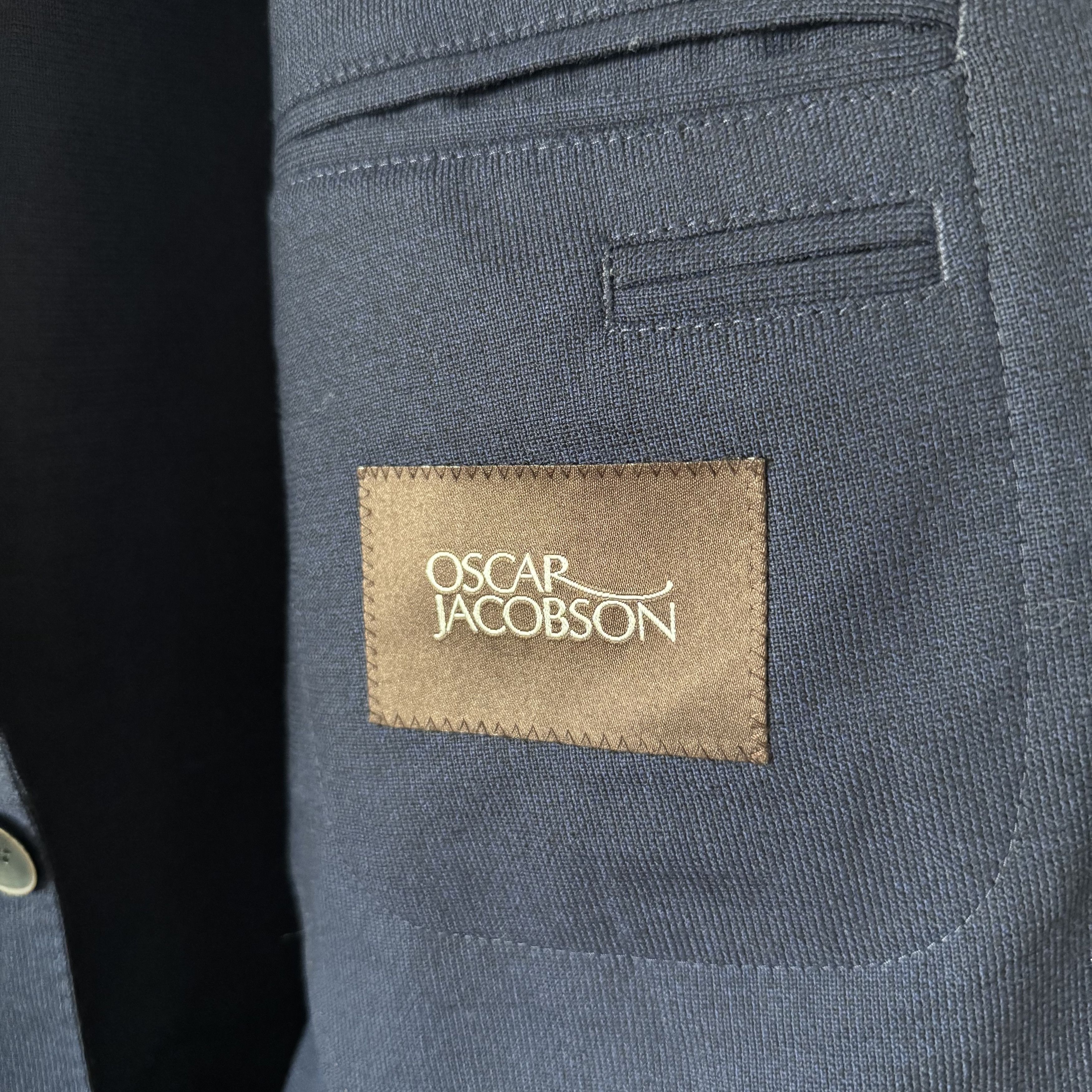 Oscar Jacobson Men's Oscar Jacobson Einar Navy Blue Wool Blazer Size 54 Size 54R - 13 Thumbnail