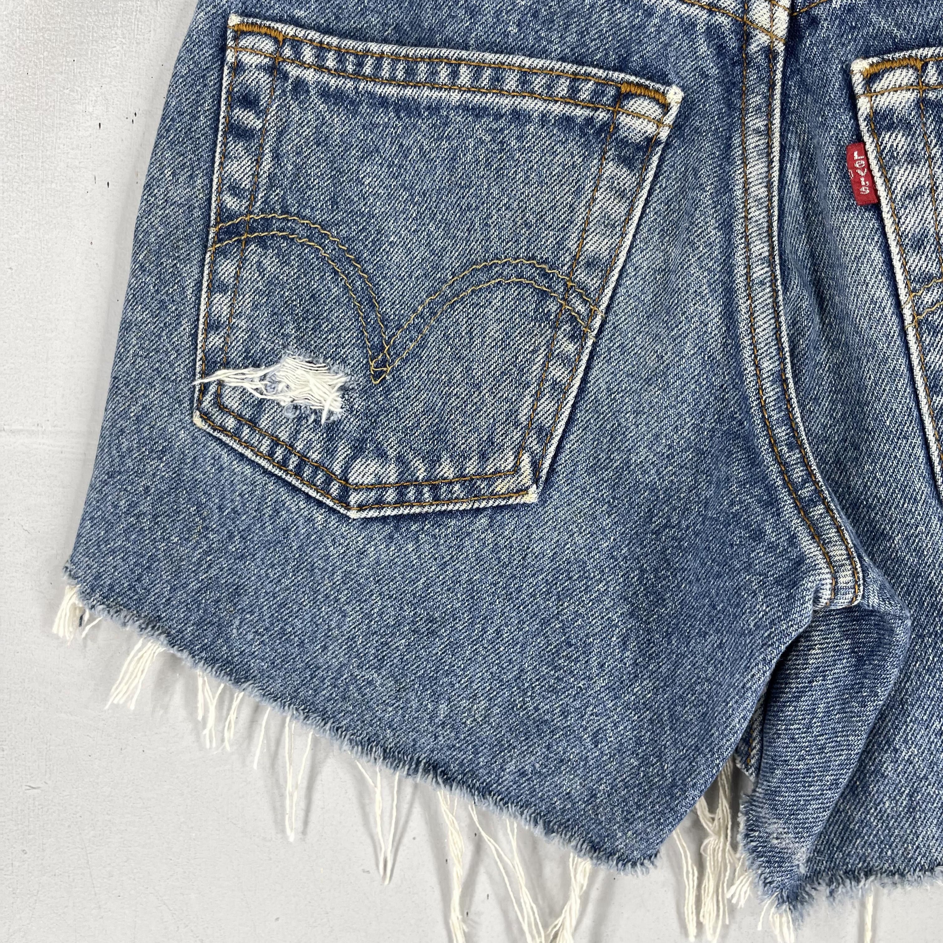 Levi's Size 23 Vintage Distressed Levis 569 Cutoff Ripped Jeans Size 23" - 10 Thumbnail