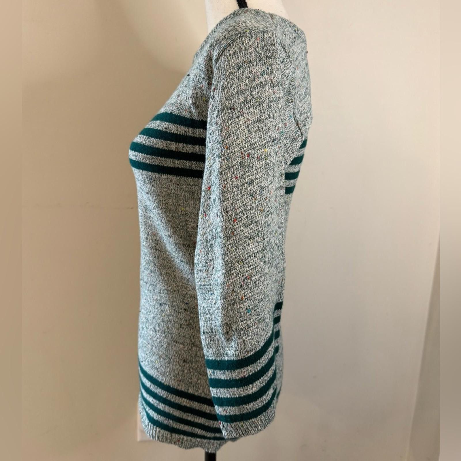 Other Penrose vintage sweater speckled gray & green stripes SZ SM Size S / US 4 / IT 40 - 3 Thumbnail