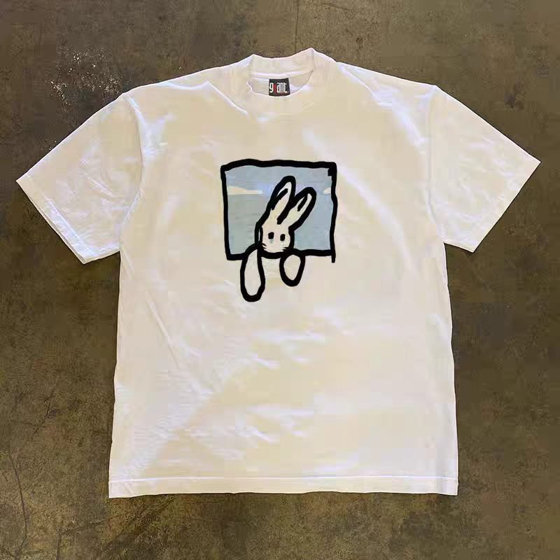Japanese Brand White washed vintage rabbit print t-shirt Size US M / EU 48-50 / 2 - 1 Thumbnail