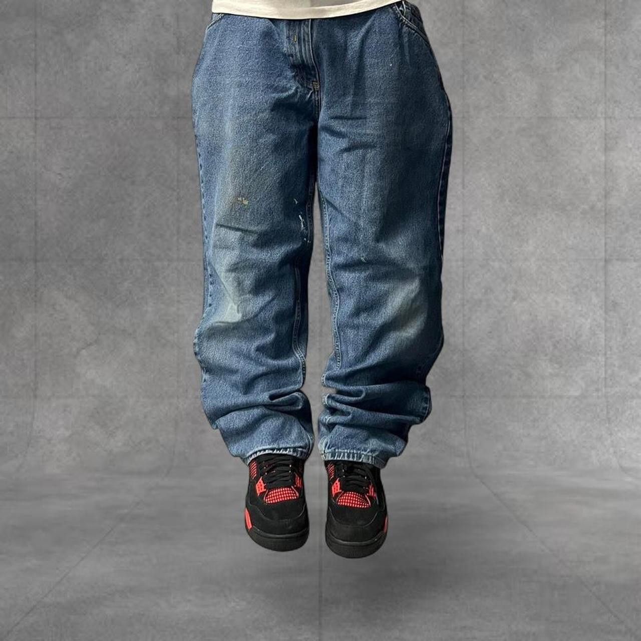 Vintage Crazy Vintage Y2K/2000s Baggy Dark wash WorkWear Essential Denim Jeans! Size US 38 / EU 54 - 1 Thumbnail