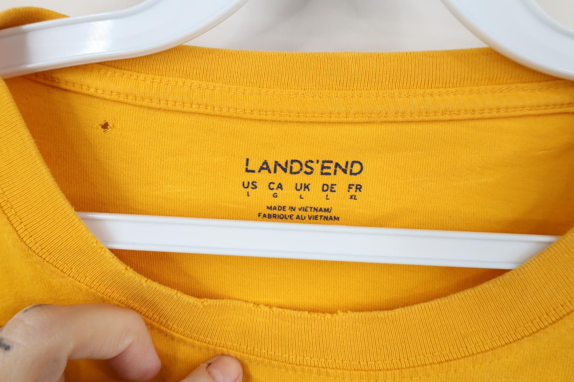 Lands' End Vintage Y2K Lands End Blank Short Sleeve T-Shirt Yellow Size US L / EU 52-54 / 3 - 7 Thumbnail