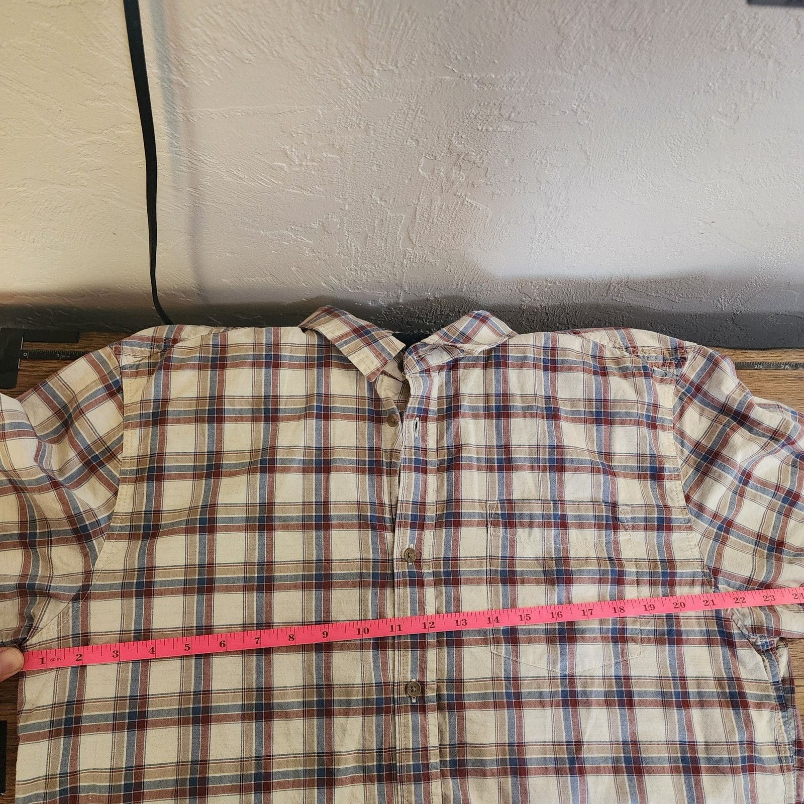 Prana Prana Cotton Plaid Shirt XL Beige, Red, Blue - Slim Fit Size US XL / EU 56 / 4 - 4 Thumbnail