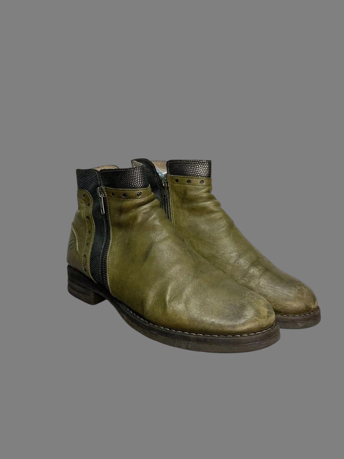 Issey Miyake Italian Vintage AS 98 Leather Biker Boots Rick Owens Style Size US 9 / IT 39 - 11 Thumbnail