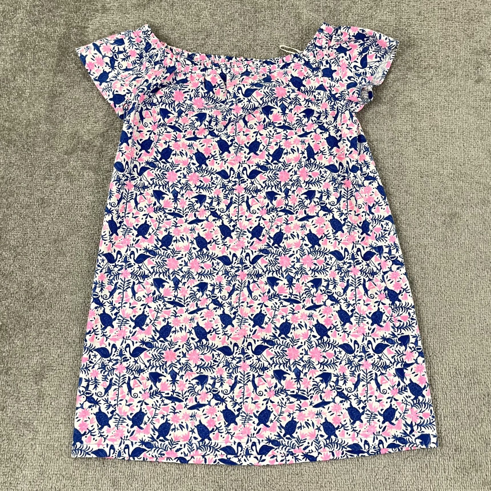 Vineyard Vines Vineyard Vines Off The Shoulder Dress Women XS Linen Blend Sea Life Print Preppy Size XS / US 0-2 / IT 36-38 - 6 Thumbnail