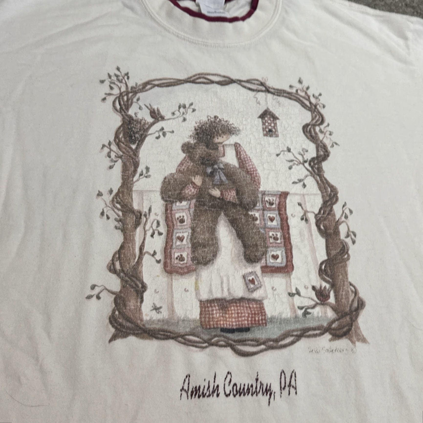 Gildan VINTAGE 90s Amish Country PA Tourist Vacation Teddy Bear T-Shirt Large White Unisex Adults Gildan Shirt 90s Toys Decor Size US L / EU 52-54 / 3 - 3 Thumbnail