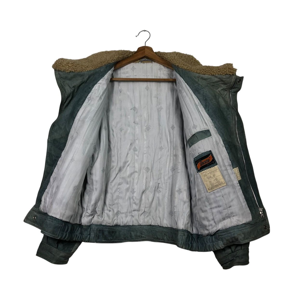 Vintage 🔥VINTAGE LEATHER JACKET DOUBLE COLLAR SHERPA GEROME SPAIN Size US M / EU 48-50 / 2 - 13 Thumbnail