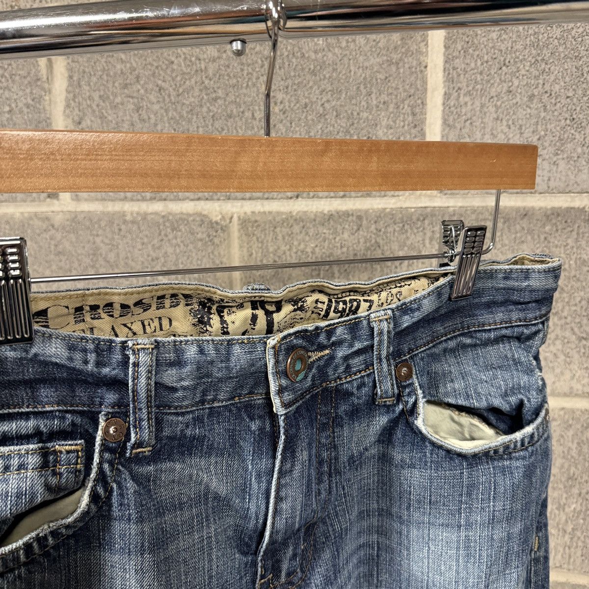 Vintage Y2K Baggy Embroidered Distressed Faded Jeans ERD Grunge Size US 30 / EU 46 - 6 Thumbnail