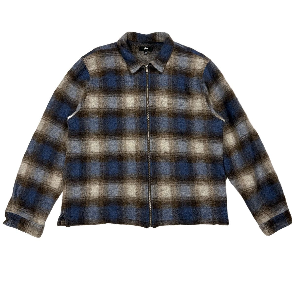 Stussy Sherpa Brown / Blue Zip Up Size US XL / EU 56 / 4 - 1 Thumbnail