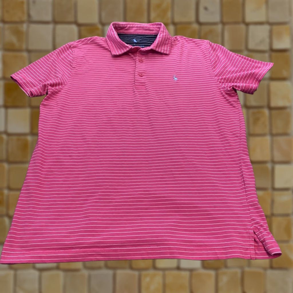 Tailorbyrd TAILORBYRD Polo Shirt Mens Medium Pink Striped Performance Stretch Logo Polo Size US M / EU 48-50 / 2 - 1 Thumbnail