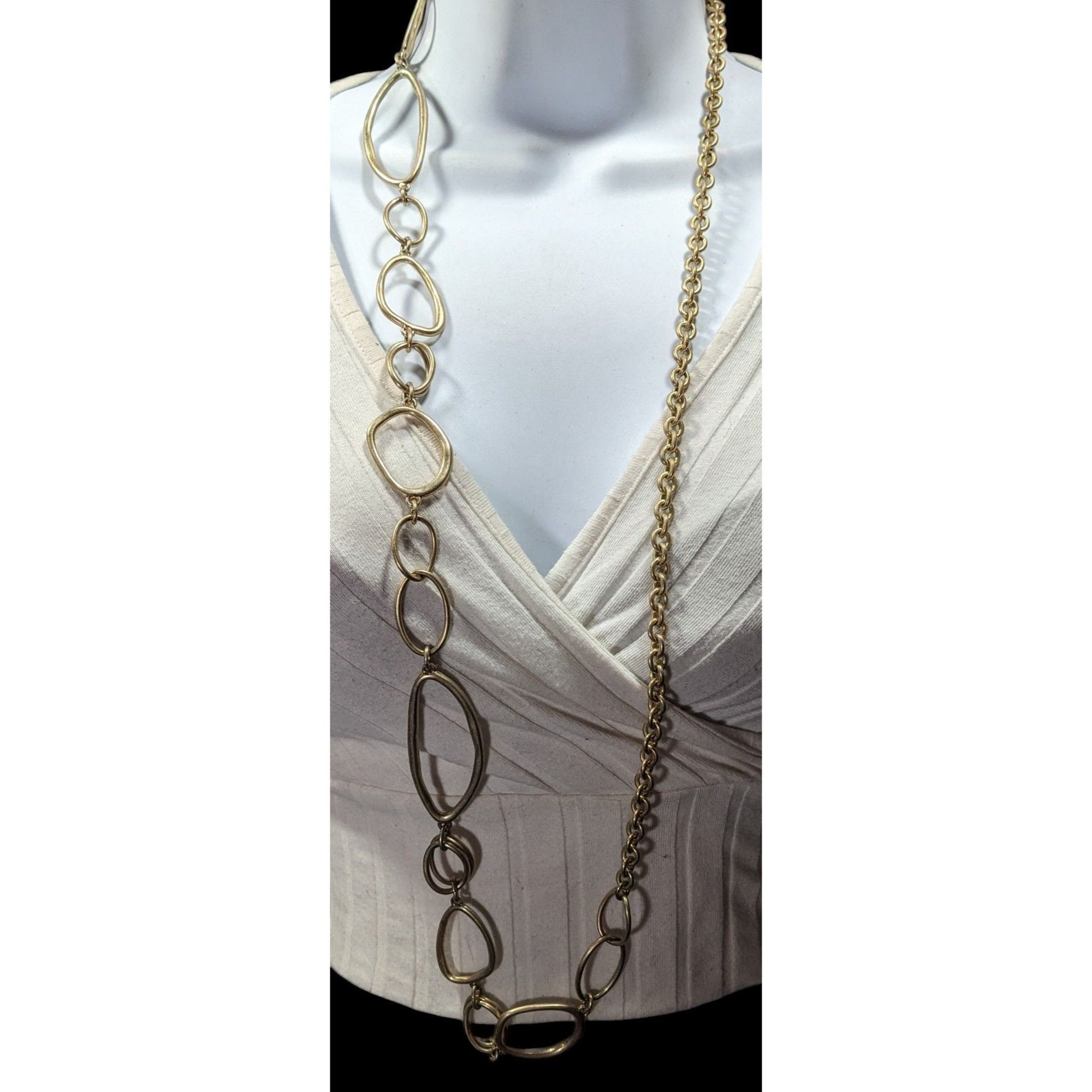 Other Premier Designs Asymmetrical Gold Tone Abstract Link Necklac Size ONE SIZE - 5 Thumbnail