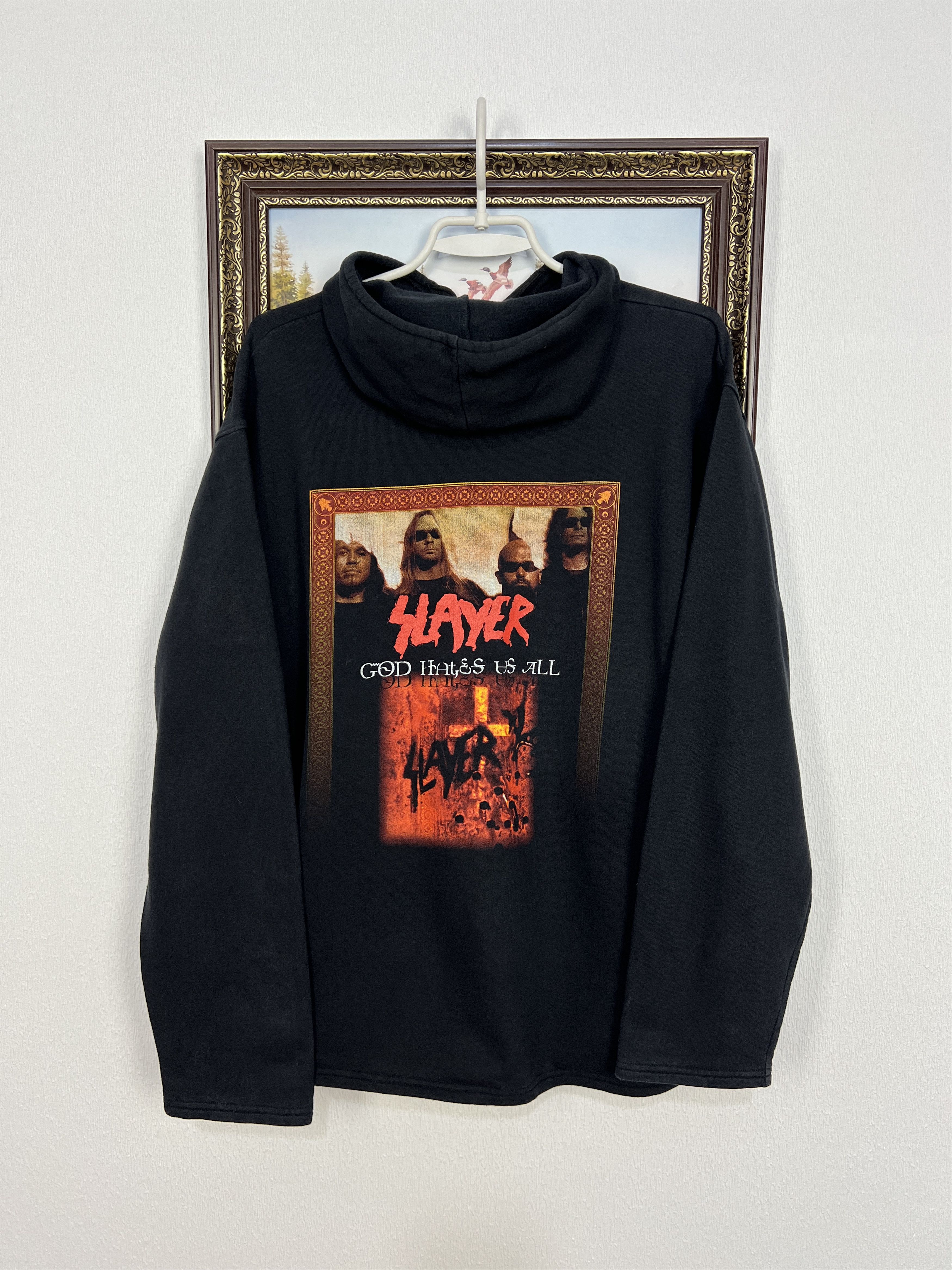 Vintage Vintage Slayer God Hates Us All Over Print Hoodie Black Size US M / EU 48-50 / 2 - 7 Thumbnail