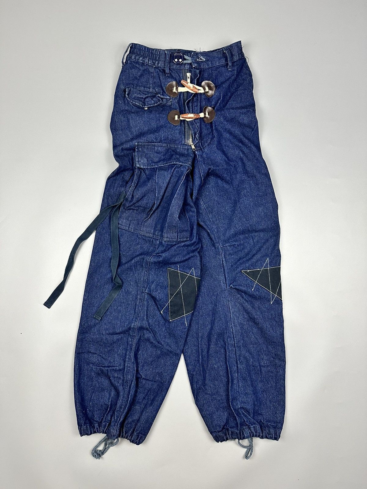 If Six Was Nine × Le Grande Bleu (L.G.B.) 🔥Rare🔥Kapital Inspired Baggy Twist Waist Sashiko Denim Size US 35 - 15 Thumbnail
