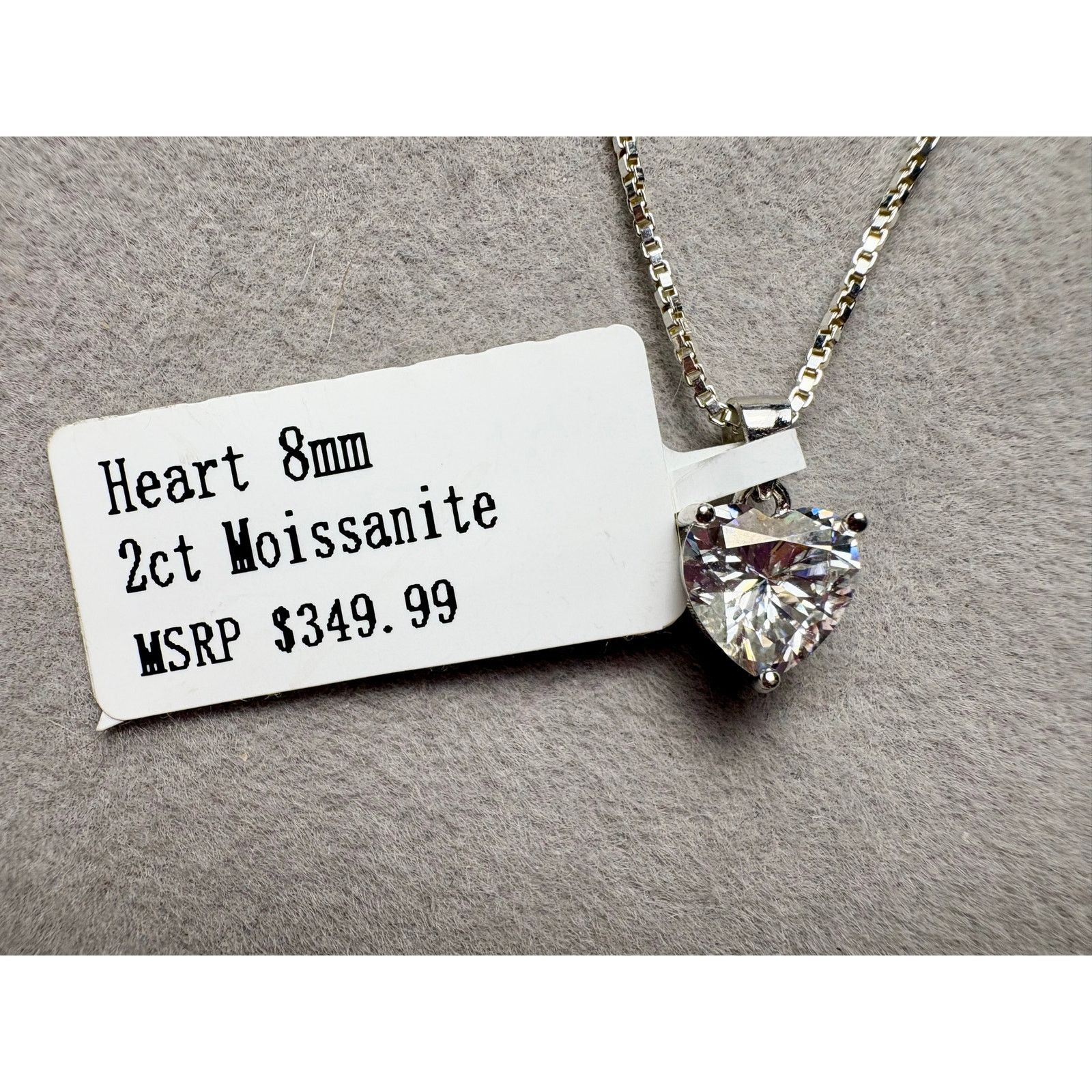 Jewelry Moissanite Heart 3PC Set: Ring, Necklace & Earrings - Silver Size ONE SIZE - 2 Thumbnail
